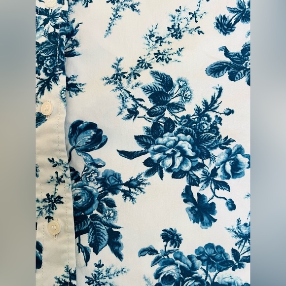Gap LoveShackFancy Collab Floral Cropped Button Up Shirt. Size M - Picture 6 of 7